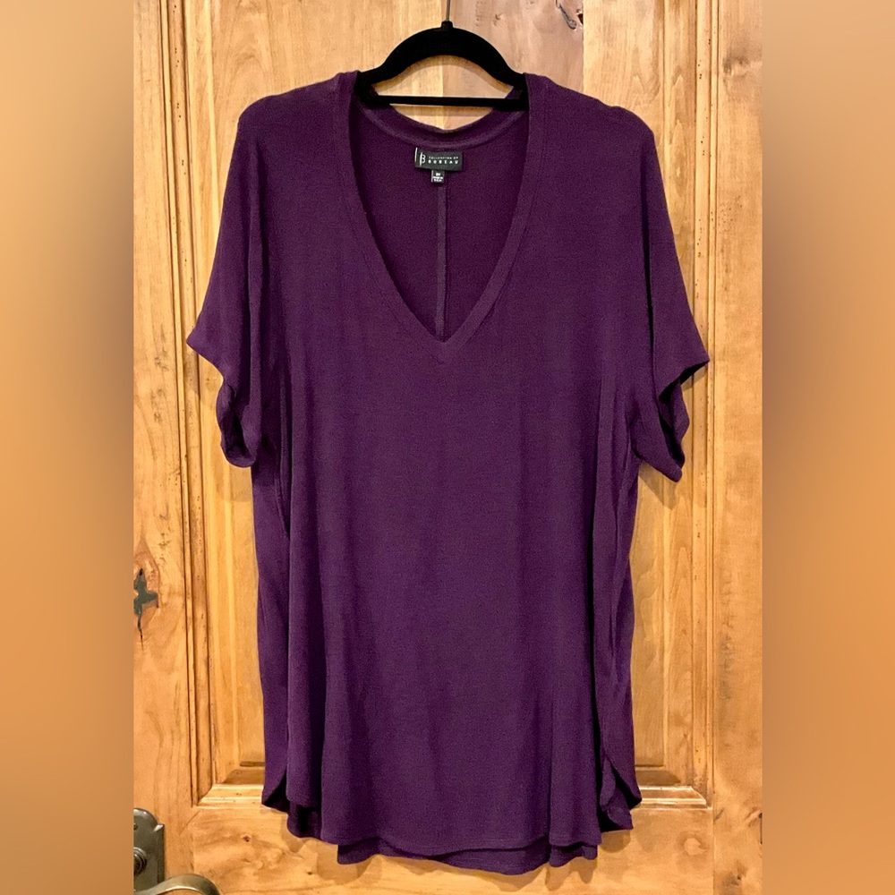 Beautiful Deep Purple V-neck Top by Bobeau